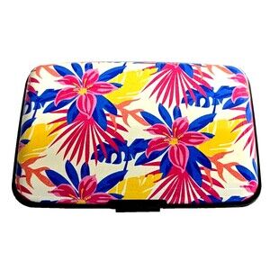 Total Vision RFID CreditCard Case Tropical Flowers Ultra Slim Lightweight Metal